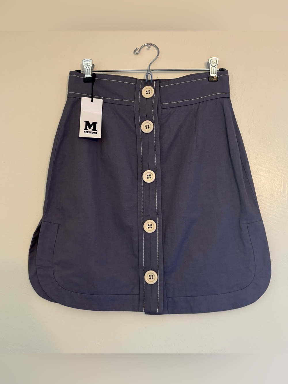 MISSONI blue button front A line Skirt